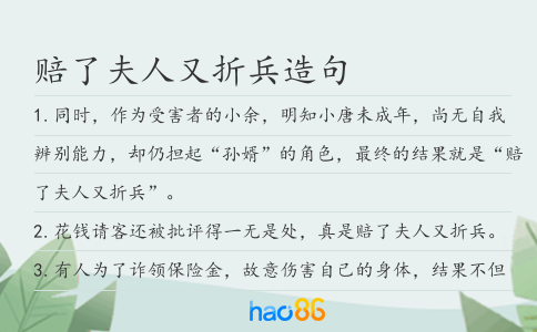 赔了夫人又折兵造句
