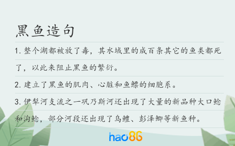 黑鱼造句
