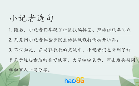 小记者造句