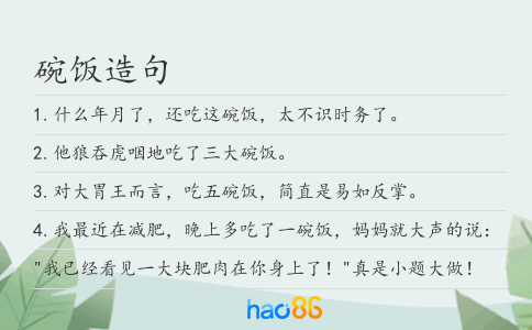 碗饭造句