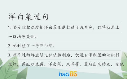 洋白菜造句