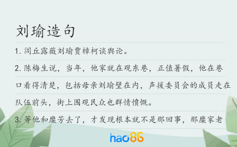 刘瑜造句