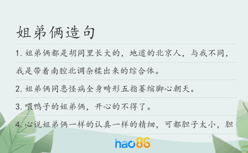 姐弟俩造句