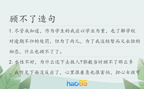 顾不了造句