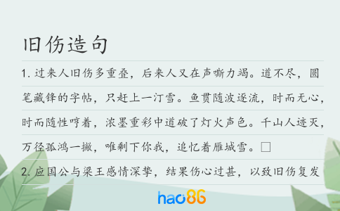 旧伤造句