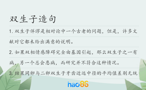 双生子造句