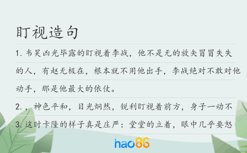 盯视造句