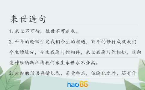 来世造句