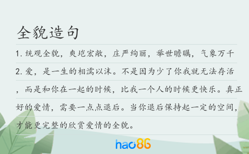 全貌造句