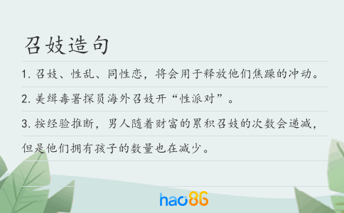 召妓造句