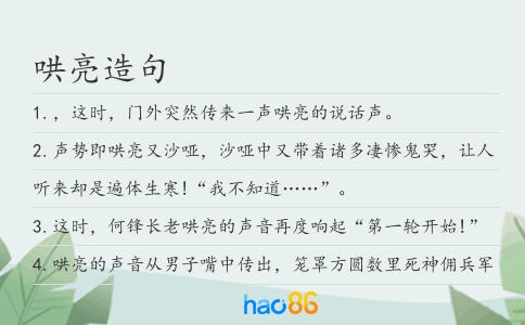 哄亮造句