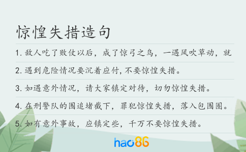 惊惶失措造句
