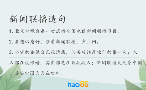 新闻联播造句
