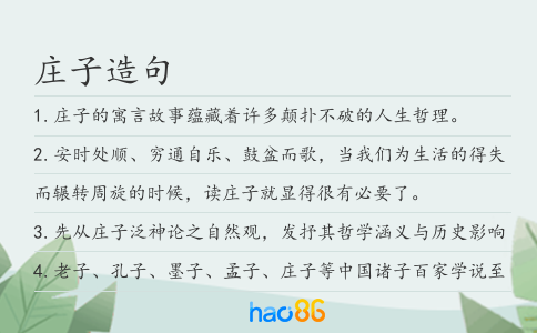 庄子造句