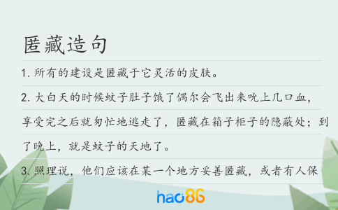 匿藏造句