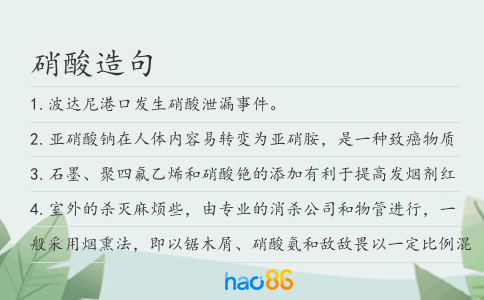 硝酸造句