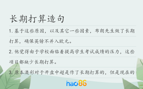 长期打算造句