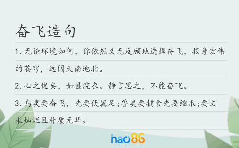 奋飞造句
