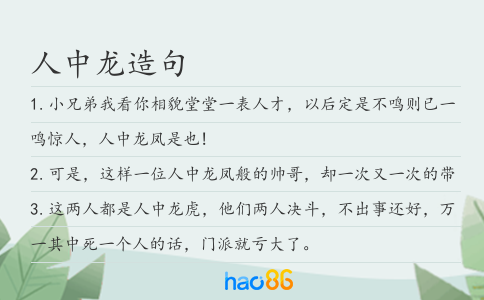 人中龙造句