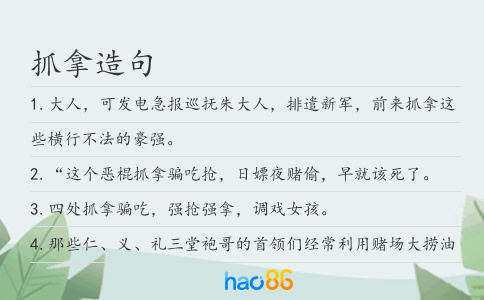 抓拿造句