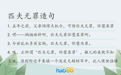 匹夫无罪造句