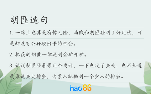 胡匪造句