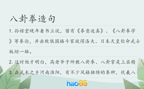 八卦拳造句