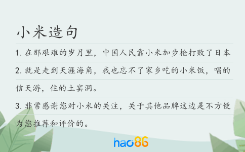 小米造句
