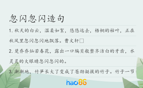 忽闪忽闪造句