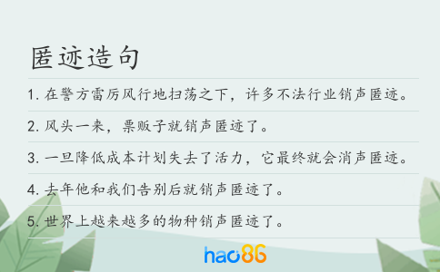 匿迹造句