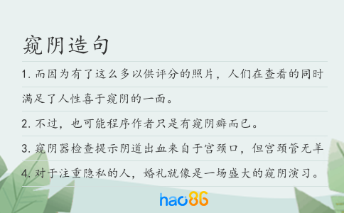 窥阴造句