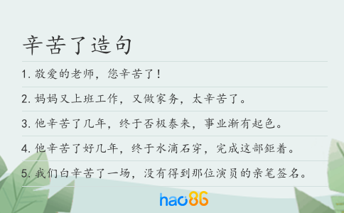辛苦了造句