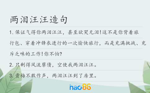 两泪汪汪造句