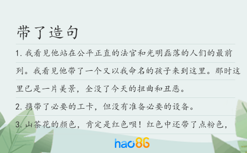 带了造句