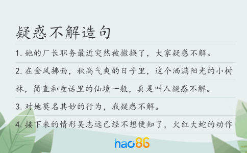 疑惑不解造句