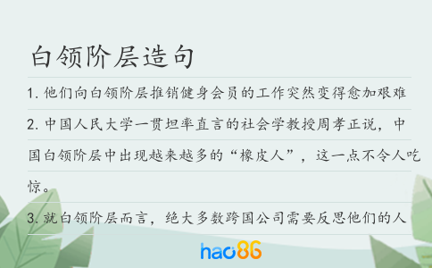 白领阶层造句