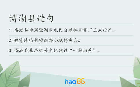 博湖县造句