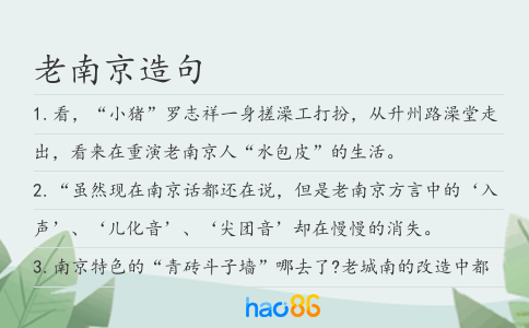 老南京造句