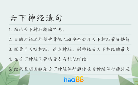 舌下神经造句