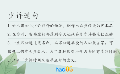 少许造句