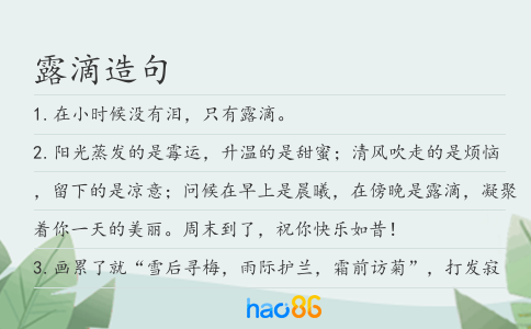 露滴造句