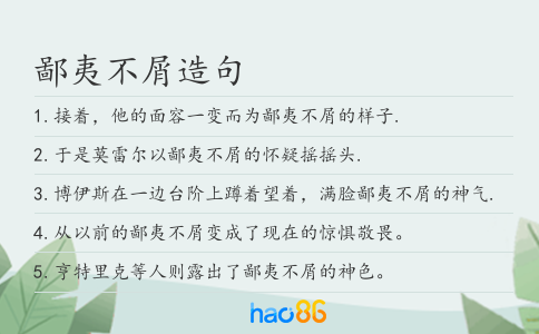 鄙夷不屑造句