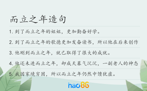 而立之年造句