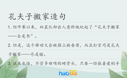 孔夫子搬家造句