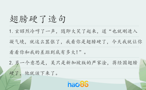 翅膀硬了造句
