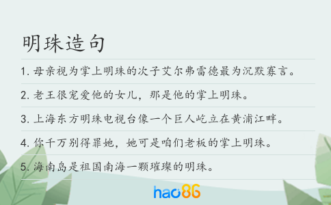 明珠造句