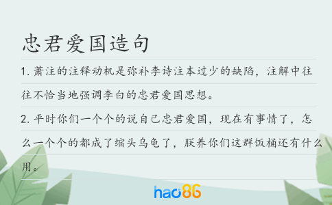 忠君爱国造句