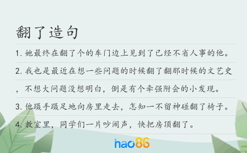 翻了造句