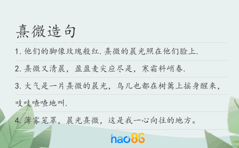 熹微造句