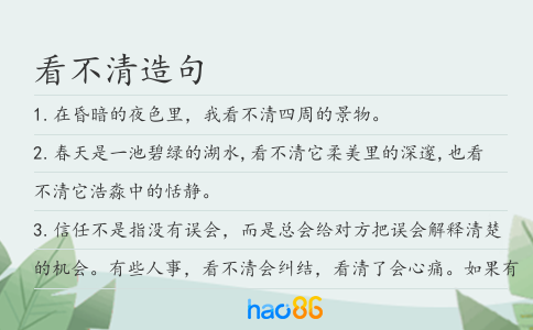 看不清造句